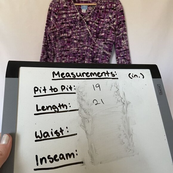 Lark Lane Petite women's size medium 3/4 sleeve vintage beaded purple shirt - Picture 4 of 5